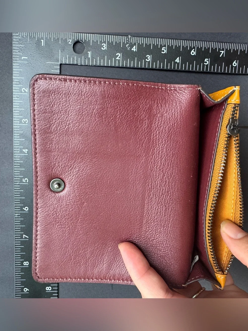 COACH Fold Over Card Case Leather Wallet